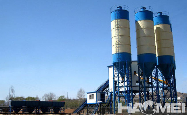 stationary concrete mixer plant