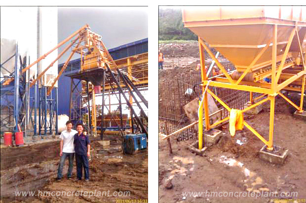 The success installation of HZS35 concrete batching plant in