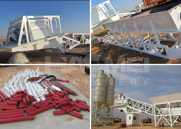 YHZS25 ready-mixed mobile concrete batching plant installation